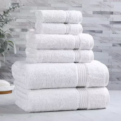 Superior Heritage Collection | 100% Egyptian Cotton 6-pc. Quick Dry Solid Bath Towel Set In White