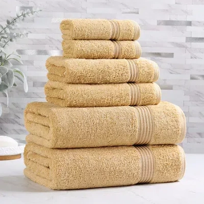Superior Heritage Collection | 100% Egyptian Cotton 6-pc. Quick Dry Solid Bath Towel Set In Yellow