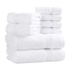Superior Heritage Collection | 100% Egyptian Cotton 8-pc. Quick Dry Bath Towel Set In White