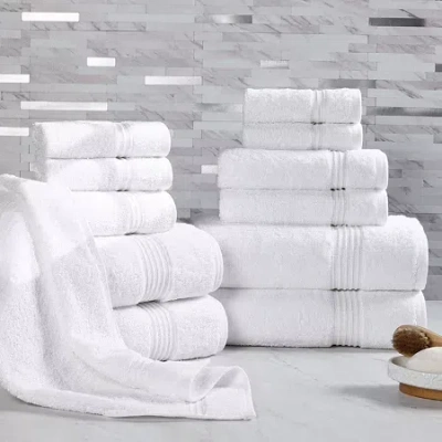 Superior Heritage Collection | Luxury Egyptian Cotton 12-pc. Quick Dry Solid Bath Towel Set In White