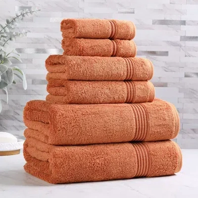 Superior Heritage Collection | Luxury Egyptian Cotton 6-pc. Quick Dry Solid Bath Towel Set In Brown