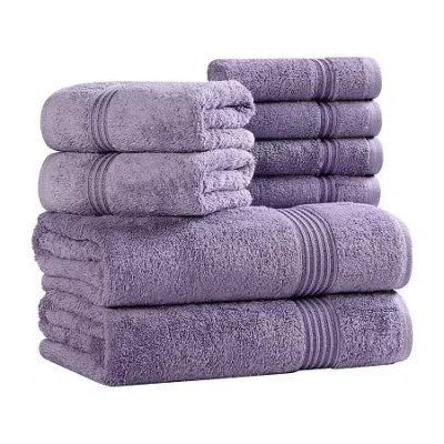 Superior Heritage Collection | Luxury Egyptian Cotton 8-pc. Quick Dry Bath Towel Set In Purple