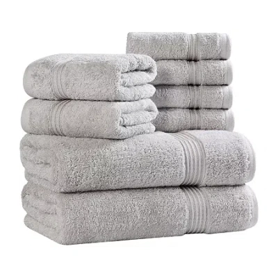 Superior Heritage Collection | Luxury Egyptian Cotton 8-pc. Quick Dry Bath Towel Set In Gray
