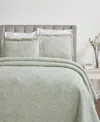 Superior Hibiscus Cotton Matelasse Woven 3-pc. Bedspread Set, Full In Green