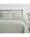 Superior Hibiscus Medium Weight Matelasse Woven Bedspread Set In Green