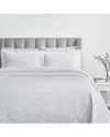 Superior Hibiscus Medium Weight Matelasse Woven Bedspread Set In White