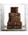 Superior Highly Absorbent 10pc Ultra Plush Towel Set In Chocolate
