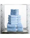 Superior Highly Absorbent 10pc Ultra Plush Towel Set In Light Blue
