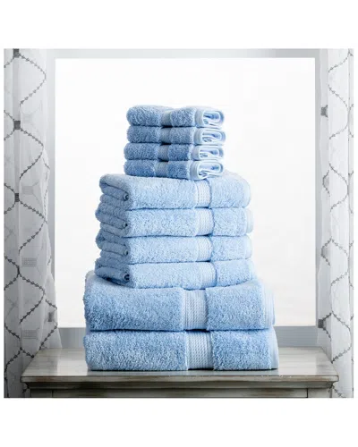 Superior Highly Absorbent 10pc Ultra Plush Towel Set In Light Blue