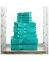 Superior Highly Absorbent 10pc Ultra Plush Towel Set In Turquoise