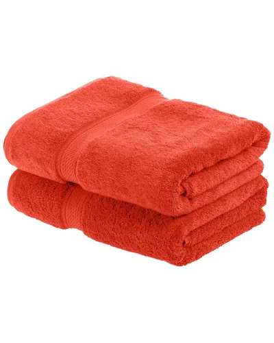 Superior Highly Absorbent 2pc Ultra Plush Bath Egyptian Cotton Towel Set In Coral