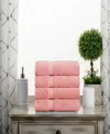 Superior Highly Absorbent 4 Piece Egyptian Cotton Ultra Plush Solid Hand Towel Set In Tea Rose