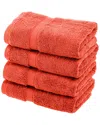 Superior Highly Absorbent 4pc Ultra Plush Hand Towel Set In Coral