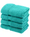 Superior Highly Absorbent 4pc Ultra Plush Hand Towel Set In Turquoise