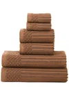 Superior Highly Absorbent 6pc Solid And Checkered Border Towel Set
