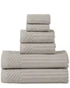 Superior Highly Absorbent 6pc Solid And Checkered Border Towel Set