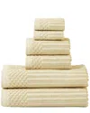 SUPERIOR TV DNU SUPERIOR HIGHLY ABSORBENT 6PC SOLID AND CHECKERED BORDER COTTON TOWEL SET