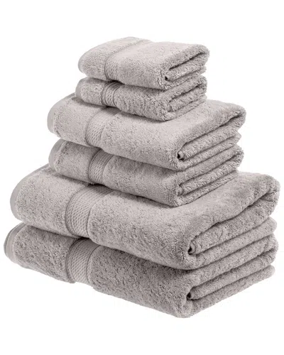 Superior Highly Absorbent 6pc Ultra Plush Egyptian Cotton Towel Set In Gray