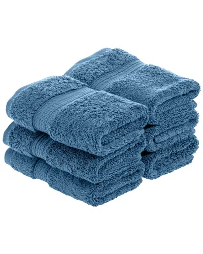 Superior Highly Absorbent 6pc Ultra Plush Face Towel Set In Blue