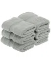 Superior Highly Absorbent 6pc Ultra Plush Face Towel Set In Silver