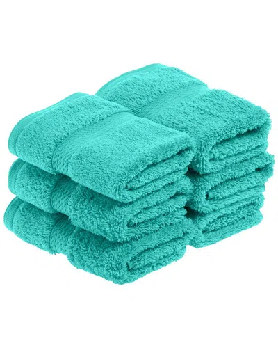 Superior Highly Absorbent 6pc Ultra Plush Face Egyptian Cotton Towel Set In Turquoise