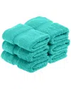 Superior Highly Absorbent 6pc Ultra Plush Face Towel Set In Turquoise