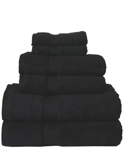 Superior Highly Absorbent 6pc Ultra Plush Solid Towel Set In Black