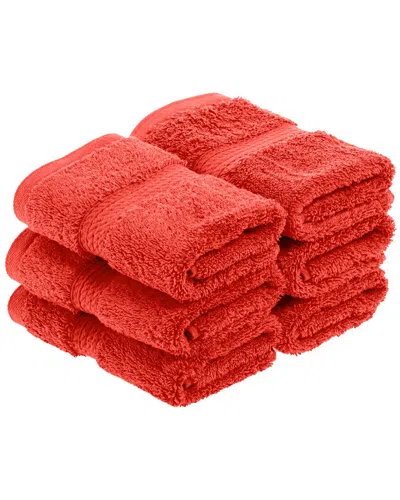 Superior Highly Absorbent 6pc Ultra Plush Solid Egyptian Cotton Towel Set In Coral