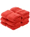 Superior Highly Absorbent 6pc Ultra Plush Solid Towel Set In Coral