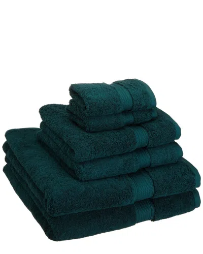 Superior Highly Absorbent 6pc Ultra Plush Solid Egyptian Cotton Towel Set In Green
