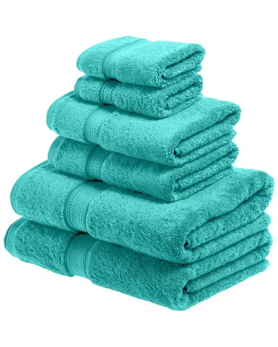 Superior Highly Absorbent 6pc Ultra Plush Solid Towel Set In Turquoise