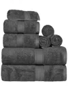 Superior Cotton Highly Absorbent Solid Assorted 8pc Quick-drying Towel Set In Charcoal