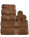Superior Highly Absorbent 8pc Ultra Plush Solid Towel Set In Chocolate