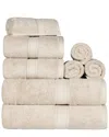 Superior Highly Absorbent 8pc Ultra Plush Solid Towel Set In Cream