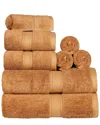 Superior Highly Absorbent 8pc Ultra Plush Solid Towel Set In Rust