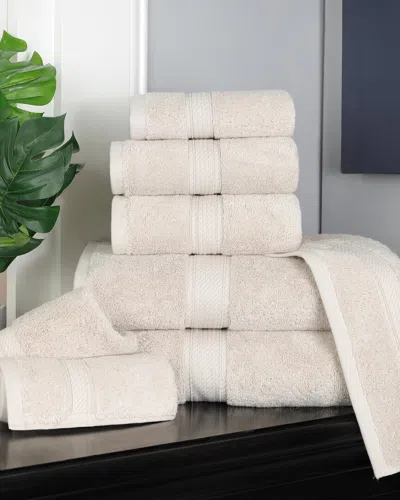 Superior Highly Absorbent 8pc Ultra Plush Solid Egyptian Cotton Towel Set In Neutral