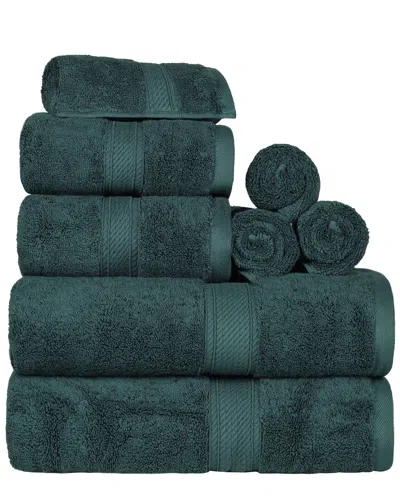 Superior Highly Absorbent 8pc Ultra Plush Solid Egyptian Cotton Towel Set In Teal