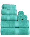 Superior Highly Absorbent 8pc Ultra Plush Solid Towel Set In Turquoise