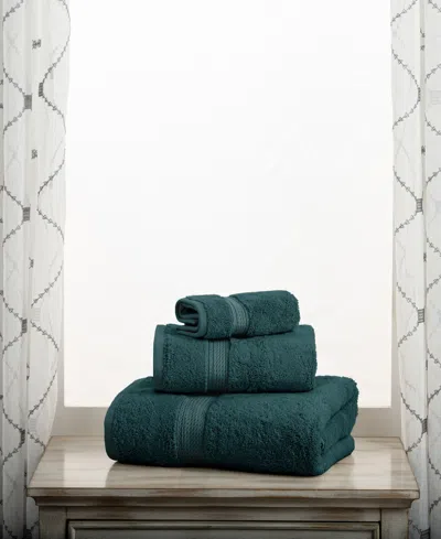 Superior Highly Absorbent Egyptian Cotton 3-piece Ultra Plush Solid Assorted Towel Set In Teal
