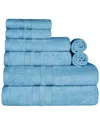 Superior Highly Absorbent Solid Assorted 8pc Quick-drying Towel Set