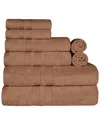 Superior Highly Absorbent Solid Assorted 8pc Quick-drying Towel Set
