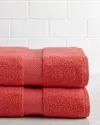Superior Highly Absorbent Zero Twist 2pc Bath Sheet Set In Orange