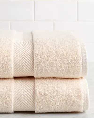 Superior Highly Absorbent Zero Twist 2pc Bath Cotton Sheet Set In White