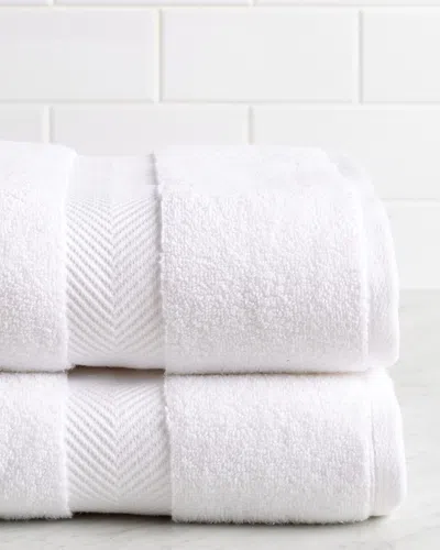 Superior Highly Absorbent Zero Twist 2pc Bath Sheet Set In White