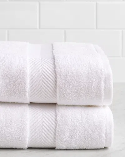 Superior Highly Absorbent Zero Twist 2pc Bath Towel Set In White