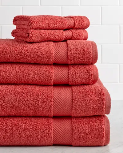 Superior Highly Absorbent Zero Twist 6pc Cotton Towel Set