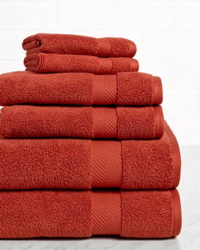 Superior Highly Absorbent Zero Twist 6pc Cotton Towel Set