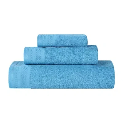Superior Honeycomb Collection | 100% Combed Cotton 3-pc. Quick Dry Bath Towel Set In Blue