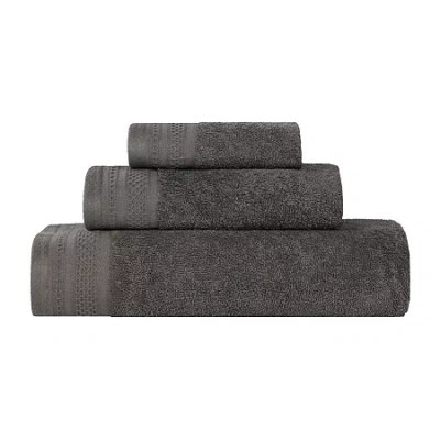Superior Honeycomb Collection | 100% Combed Cotton 3-pc. Quick Dry Bath Towel Set In Gray