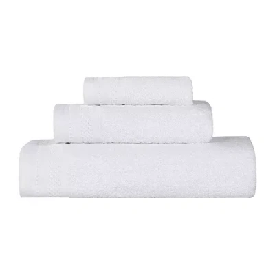 Superior Honeycomb Collection | 100% Combed Cotton 3-pc. Quick Dry Bath Towel Set In White